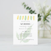 Hedendaagse Waterverf Blad HUWELIJK Uitnodiging (Staand voorkant)