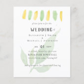 Hedendaagse Waterverf Blad HUWELIJK Uitnodiging (Voorkant)