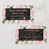 Hedendaagse Waterverf Bloem Roze Gouden Grimeur Klantenkaartje (Voorkant / Achterkant)