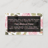 Hedendaagse Waterverf Bloem Roze Gouden Grimeur Kortingskaartje (Achterkant)