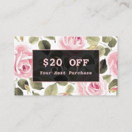 Hedendaagse Waterverf Bloem Roze Gouden Grimeur Kortingskaartje