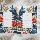 Hedendaagse Waterverf Bloemen Trouwuitnodiging Kaart