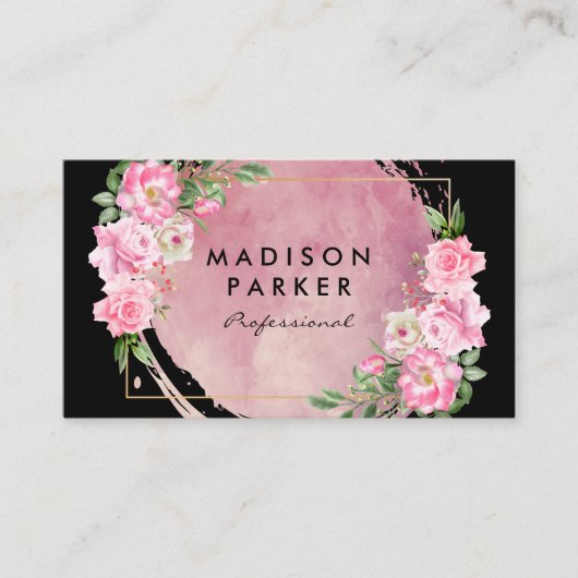 hedendaagse Waterverf | Elegant Flowers Visitekaartje (Voorkant)