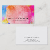 Hedendaagse Waterverf geborsteld levendig Visitekaartje (Voorkant / Achterkant)