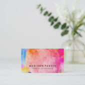 Hedendaagse Waterverf geborsteld levendig Visitekaartje (Staand voorkant)