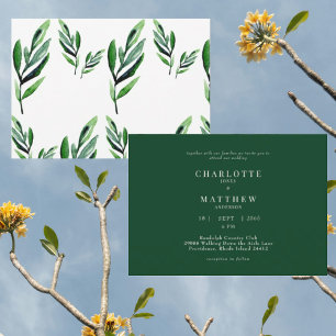 Hedendaagse Waterverf Groen Geen Ouders Trouwen Kaart