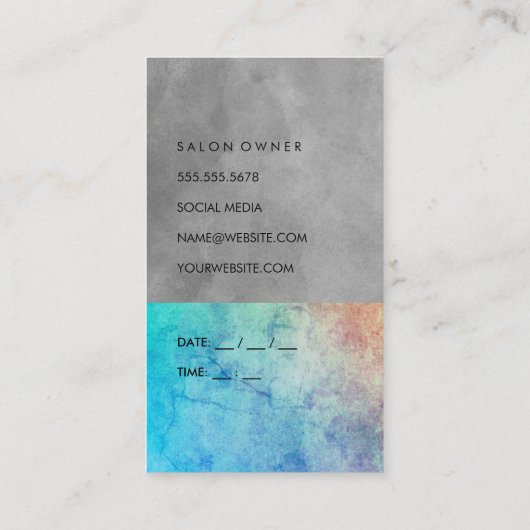 Hedendaagse Waterverf Grunge (afspraak) Afsprakenkaartje (Achterkant)