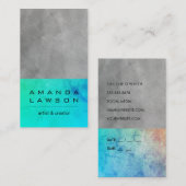 Hedendaagse Waterverf Grunge (afspraak) Afsprakenkaartje (Voorkant / Achterkant)