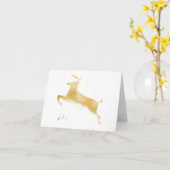 Hedendaagse Waterverf rendier kerst Kaart (Gele Bloem)