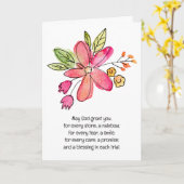 Hedendaagse Waterverf roze bloem Kaart (Gele Bloem)