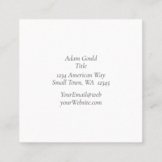 Hedendaagse Waterverf Square Visitekaartje (Achterkant)