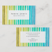 Hedendaagse Waterverf Stripes Mode Stylist Visitekaartje (Voorkant / Achterkant)