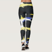 Hedendaagse Waterverven Penseelstreekpatroon Leggings (Achterkant)