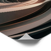 Hedendaagse Wavy vorm Toekomstige Dusk met Lichten Poster (Hoek)