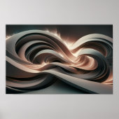 Hedendaagse Wavy vorm Toekomstige Dusk met Lichten Poster (Voorkant)