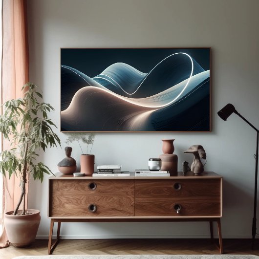 Hedendaagse Wavy vorm Zeeform met Lichten Poster