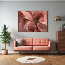 Hedendaagse Wavy Vormen Terracotta Roze Poster