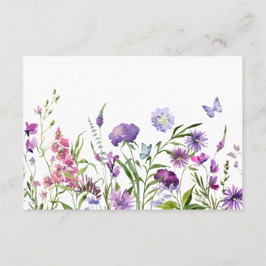 Hedendaagse weide Wildbloemen die goed wensen Informatiekaartje (Achterkant)