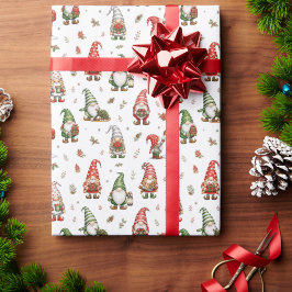Hedendaagse Whimsical Kabouters voor de Feestdagen Cadeaupapier