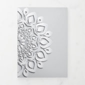 Hedendaagse White Papercut Mandala bruiloft Drieluik Uitnodiging (Cover)