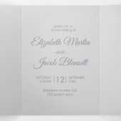 Hedendaagse White Papercut Mandala bruiloft Drieluik Uitnodiging (Binnenkant midden)