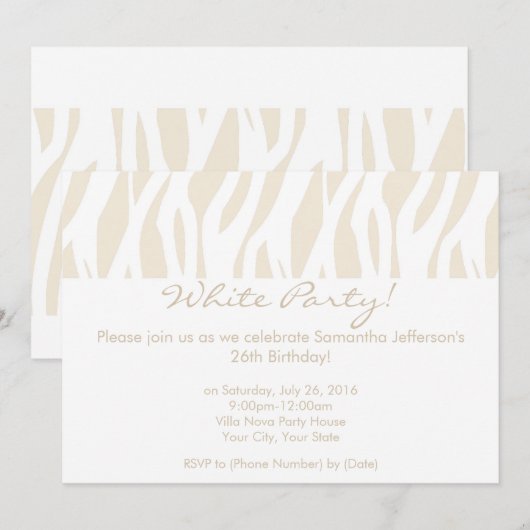 Hedendaagse White Party uitnodigingen (Voorkant / Achterkant)