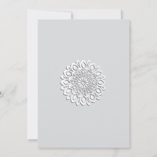 Hedendaagse whitepaper Cut Mandala Verjaardag Kaart (Achterkant)