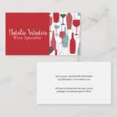 Hedendaagse wijnflessen en glazen patroon visitekaartje (Voorkant / Achterkant)