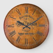 Hedendaagse Wijnvat Wandklok (Voorkant)