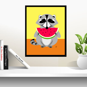 Hedendaagse Wilde Wasbeer Kunst Poster