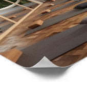 Hedendaagse Yoga Studio Design met Parketvloer Poster (Hoek)