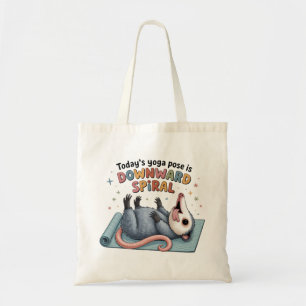 Hedendaagse yogahouding is neerwaartse opossum gra tote bag
