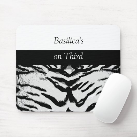 Hedendaagse Zebra Streep Zwart-wit Mousepad Muismat (Met muis)