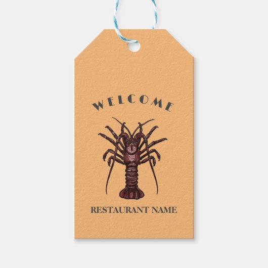 Hedendaagse zeevruchten welkom Lobster Restaurant  Cadeaulabel (Voorkant)