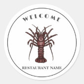 Hedendaagse zeevruchten welkom Lobster Restaurant  Ronde Sticker (Voorkant)