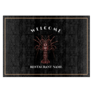 Hedendaagse zeevruchten welkom Lobster Restaurant Snijplank