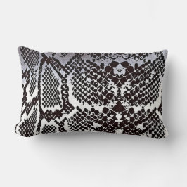 Hedendaagse zilveren zwart witte python huid kussen