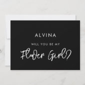 Hedendaagse zwart Bloem meisje voorstel kaart (Voorkant)