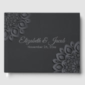 Hedendaagse zwart papier gesneden mandala gastenboek (Voorkant)