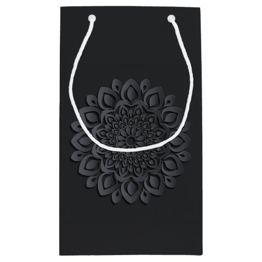 Hedendaagse zwart papier gesneden mandala klein cadeauzakje (Achterkant)