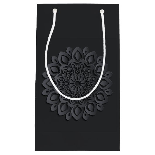 Hedendaagse zwart papier gesneden mandala klein cadeauzakje (Voorkant)