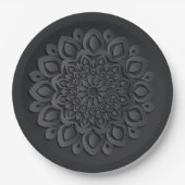 Hedendaagse zwart papier gesneden mandala papieren bordje (Voorkant)