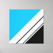 Hedendaagse Zwart Sky Blauw Wit Racing Stripes Canvas Afdruk (Voorkant)