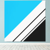 Hedendaagse Zwart Sky Blauw Wit Racing Stripes Canvas Afdruk (Insitu (Houten vloer))