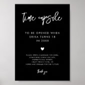 Hedendaagse zwart Tijdcapsule 1e Verjaardag teken Poster (Voorkant)