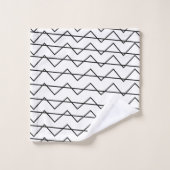 Hedendaagse zwart-wit chevron streep bad handdoek (Wasdoekje)
