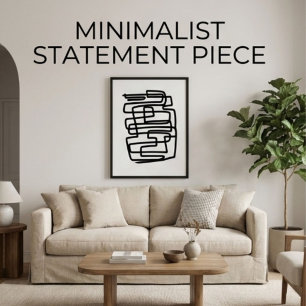 Hedendaagse zwart-wit eenvoudige geometrische  poster