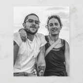 Hedendaagse zwart-wit foto trouwuitnodiging (Achterkant)