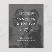 Hedendaagse zwart-wit foto trouwuitnodiging (Voorkant)