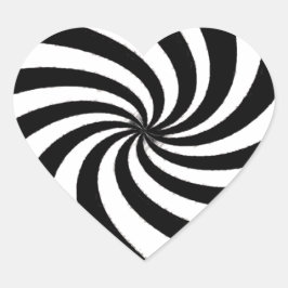 Hedendaagse Zwart & Wit Kunst Hart Sticker